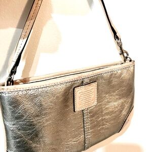 Coach Small Purse in tan & silver tones